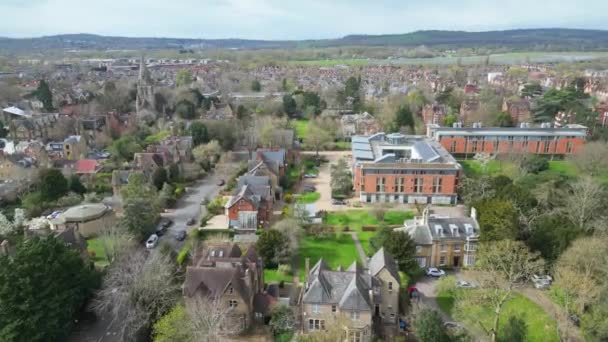 Flygbilder Historiska Oxford Central City Oxfordshire England Storbritannien Mars 2024 — Stockvideo