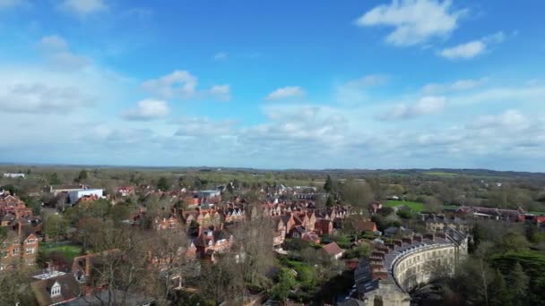 Oxford Tarihi Merkezi Şehri Oxfordshire Ngiltere Nin Hava Görüntüleri Mart — Stok video
