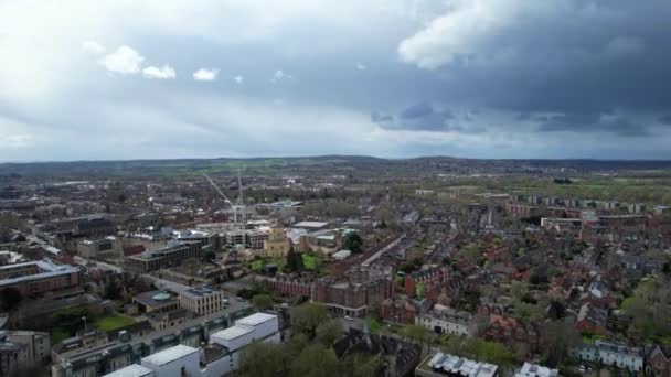 Aerial Footage Historical Oxford Central City Oxfordshire Αγγλία Ηνωμένο Βασίλειο — Αρχείο Βίντεο
