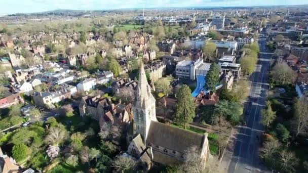 Aerial Footage Historical Oxford Central City Oxfordshire Engeland Verenigd Koninkrijk — Stockvideo