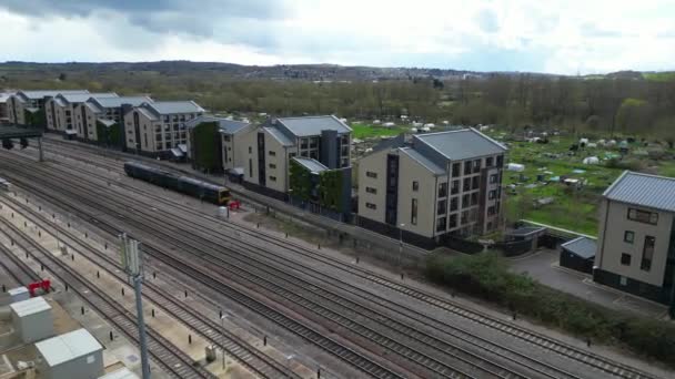 Aerial Footage Oxford City Railway Station River Thames Oxford City — Video Stock