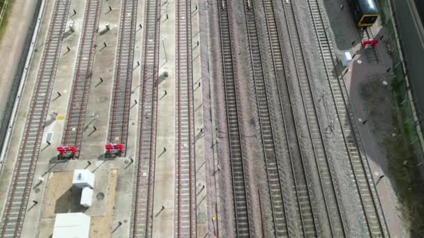Аерофотозйомка Залізничного Вокзалу Оксфорд Сіті Поблизу Річки Темзи Оксфорд Сіті — стокове відео