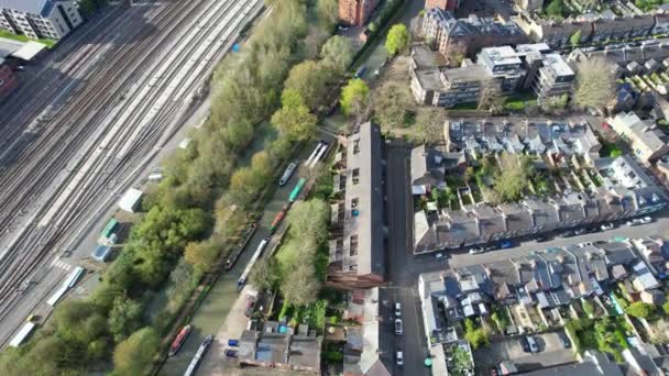 High Angle Footage Des Oxford City Railway Station Der Nähe — Stockvideo