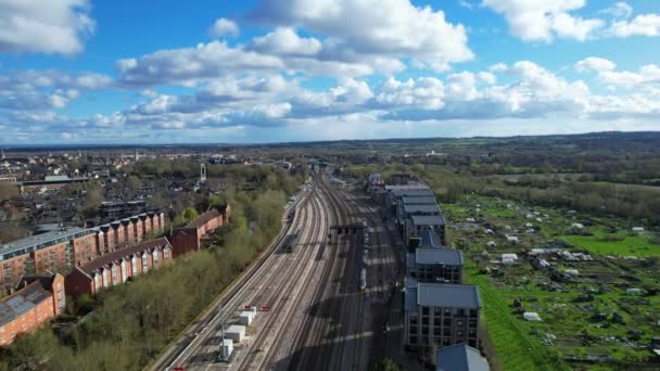High Angle Footage Oxford City Railway Station River Thames Oxford — Vídeo de stock
