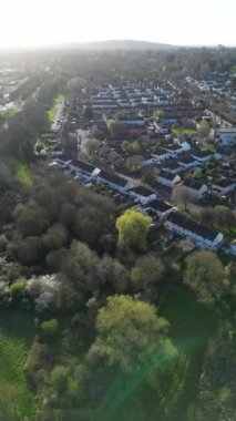 Oxford 'un tarihi Central City' si Oxfordshire, İngiltere Orange Sunset sırasında. 23 Mart 2024