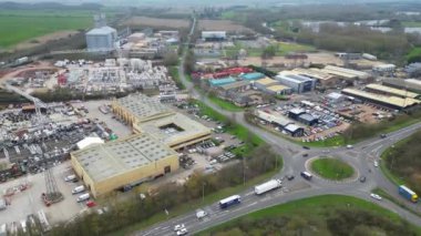 Saint Neots Cambridgeshire, İngiltere Yüksek Açılı Manzarası, 21 Mart 2024