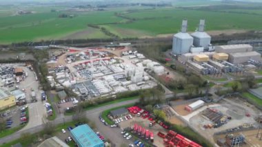 Saint Neots Cambridgeshire, İngiltere Yüksek Açılı Manzarası, 21 Mart 2024