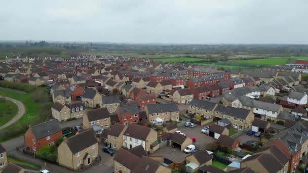 High Angle View Saint Neots Town Cambridgeshire Αγγλία Ηνωμένο Βασίλειο — Αρχείο Βίντεο