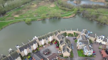 Saint Neots Cambridgeshire, İngiltere Yüksek Açılı Manzarası, 21 Mart 2024