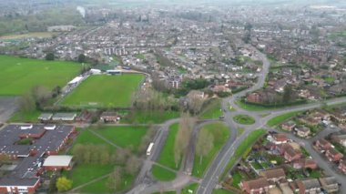 Saint Neots Cambridgeshire, İngiltere Yüksek Açılı Manzarası, 21 Mart 2024