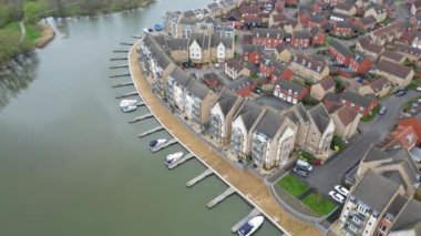 Saint Neots Cambridgeshire, İngiltere Yüksek Açılı Manzarası, 21 Mart 2024