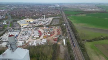 Saint Neots Cambridgeshire, İngiltere Yüksek Açılı Manzarası, 21 Mart 2024