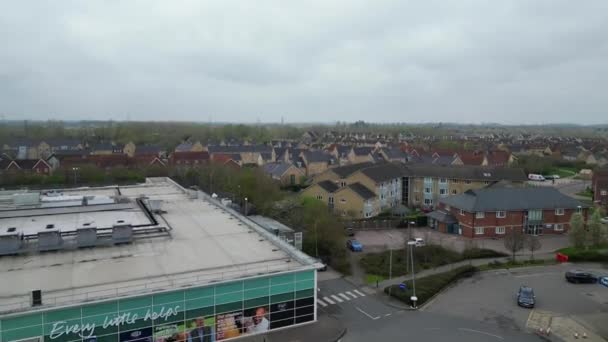 High Angle View Saint Neots Town Cambridge England United Kingdom — стоковое видео