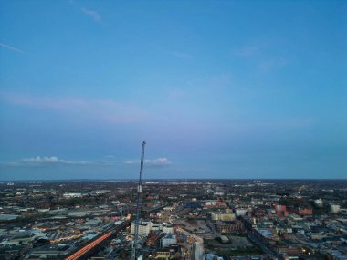İngiltere 'nin Birmingham Merkez Şehri Şehir Merkezi Binaları Günbatımında. 30 Mart 2024