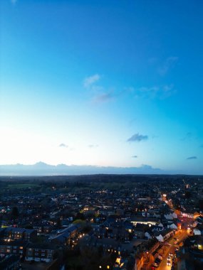 Gece boyunca İngiltere 'nin Aydınlanmış Leighton Şahini' nin Hava Görüntüsü. İngiltere, Birleşik Krallık, 29 Mart 2024