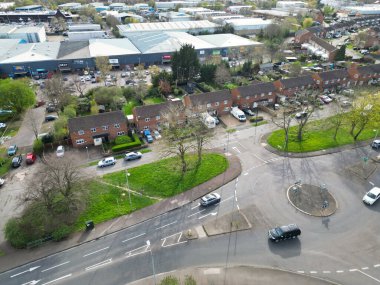 İngiltere 'nin Aylesbury kasabasındaki Residential District Yüksek Angle Görüntüsü. 1 Nisan 2024