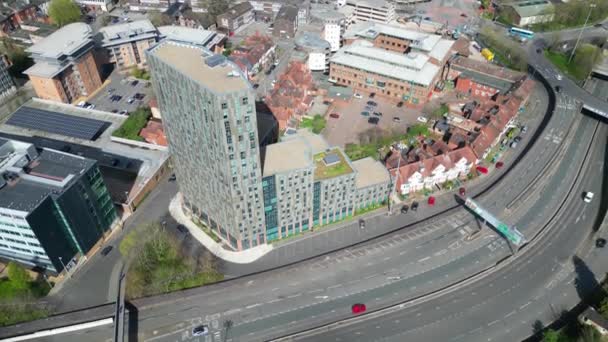 Aerial Footage Buildings Central Coventry City England Great Britain Inglés — Vídeos de Stock