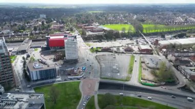 İngiltere 'nin Merkez Coventry şehrindeki hava görüntüleri. 30 Mart 2024