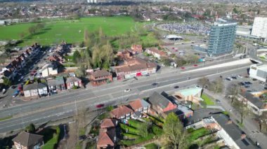 İngiltere 'nin Birmingham şehrinin hava görüntüleri. 30 Mart 2024