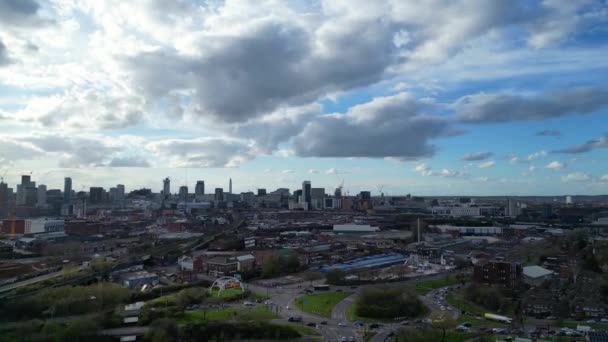 Αεροφωτογραφία Του Birmingham City England Ηνωμένο Βασίλειο Μαρτίου 2024 — Αρχείο Βίντεο