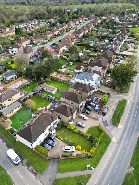 stock image Aerial View of Denham Green Town London, Uxbridge, England. United Kingdom. April 3rd, 2024