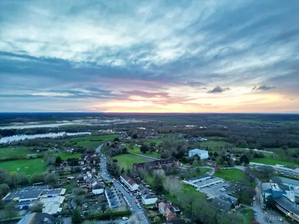 stock image High Angle View of Harefield Town London, Uxbridge, England. United Kingdom During Sunset. April 3rd, 2024