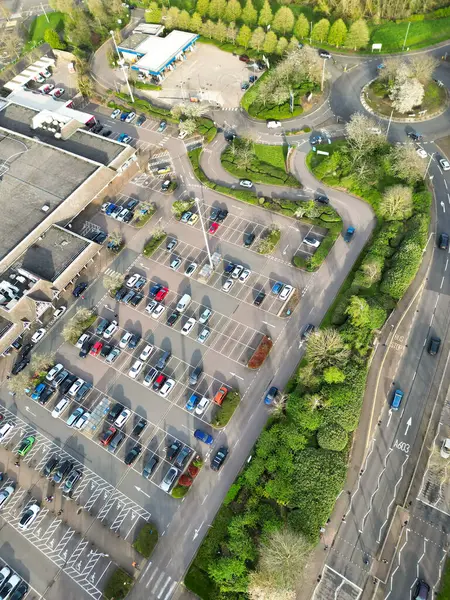 Stock image Aerial View of Bedford City of Bedfordshire, England UK During Windy and Cloudy Day. April 5th, 2024