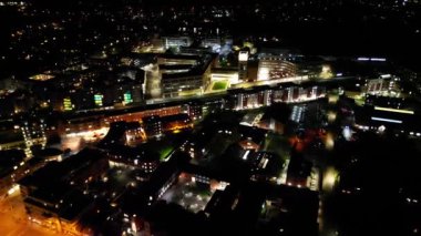 İngiltere 'nin başkenti Cambridgeshire' in Yüksek Açılı Gece Görüntüleri. 21 Mart 2024