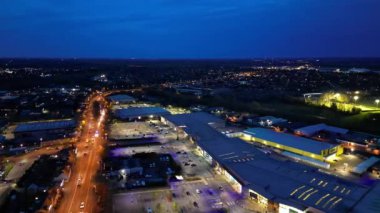 İngiltere 'nin başkenti Cambridgeshire' in Yüksek Açılı Gece Görüntüleri. 21 Mart 2024
