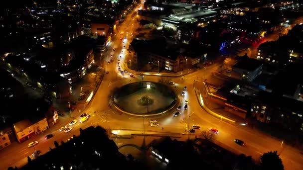 英国坎布里奇郡被照亮的剑桥市中心的高角度夜景 2024年3月21日 — 图库视频影像