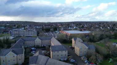 İngiltere 'nin Merkez Leighton Buzzard Kasabası Yüksek Açı Görüntüsü. 29 Mart 2024