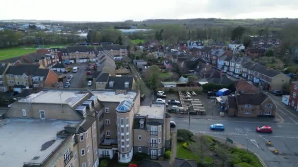 High Angle Footage Central Leighton Buzzard Town England Března 2024 — Stock video