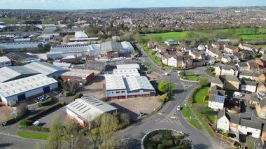 İngiltere 'nin merkezinde Merkez Leighton Buzzard' ın Hava Görüntüsü. 29 Mart 2024 