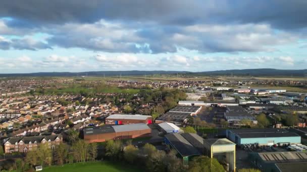 Luchtfoto Van Central Leighton Buzzard Town England Maart 2024 — Stockvideo
