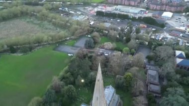 İngiltere 'nin Merkez Leighton Buzzard Kasabası Yüksek Açı Görüntüsü. 29 Mart 2024