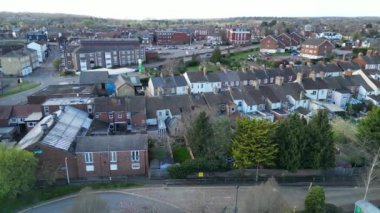 İngiltere 'nin Merkez Leighton Buzzard Kasabası Yüksek Açı Görüntüsü. 29 Mart 2024