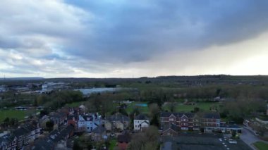 İngiltere 'nin Merkez Leighton Buzzard Kasabası Yüksek Açı Görüntüsü. 29 Mart 2024