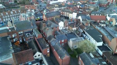 İngiltere 'nin Merkez Leighton Buzzard Kasabası Yüksek Açı Görüntüsü. 29 Mart 2024