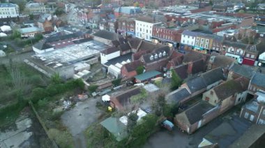 İngiltere 'nin merkezinde Merkez Leighton Buzzard' ın Hava Görüntüsü. 29 Mart 2024 