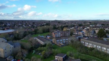 İngiltere 'nin merkezinde Merkez Leighton Buzzard' ın Hava Görüntüsü. 29 Mart 2024 