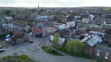 İngiltere 'nin merkezinde Merkez Leighton Buzzard' ın Hava Görüntüsü. 29 Mart 2024 