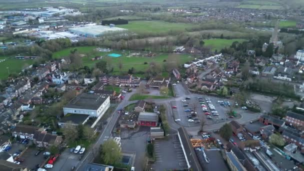 High Angle Beelden Van Central Leighton Buzzard Town England Maart — Stockvideo