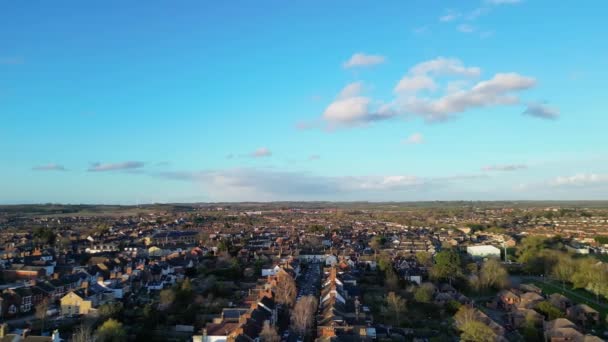 High Angle Footage Von Central Leighton Buzzard Town England März — Stockvideo