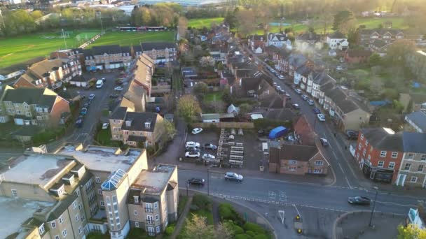 High Angle Footage Central Leighton Buzzard Town England March 29Th — Stock Video