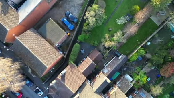 High Angle Footage Von Central Leighton Buzzard Town England März — Stockvideo