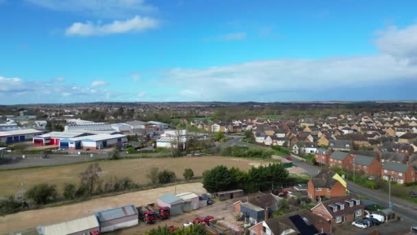 Nagranie High Angle Central Leighton Buzzard Town Anglii Marca 2024 — Wideo stockowe