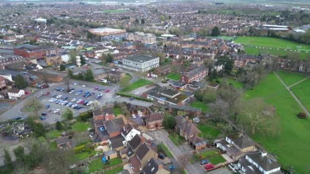 Luftaufnahme Von Central Leighton Bussard Downtown England März 2024 — Stockvideo