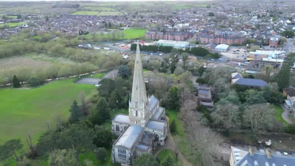 Aerial Footage Central Leighton Buzzard Downtown England Inglés Marzo 2024 — Vídeos de Stock