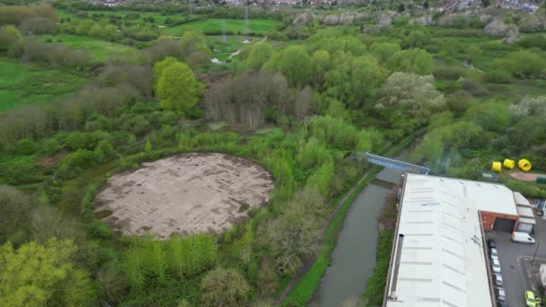 Aerial Kuvamateriaalia Historiallisen Downton Leicester City Centre Buildings Aikana Pilvinen — kuvapankkivideo