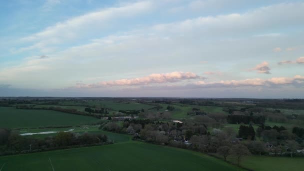 High Angle View British Countryside Landscape Renbourn Village Inglaterra Reino — Vídeo de Stock